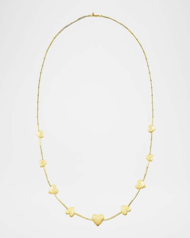 Canyon 18K Yellow Gold Puffy Heart Necklace, 18"L